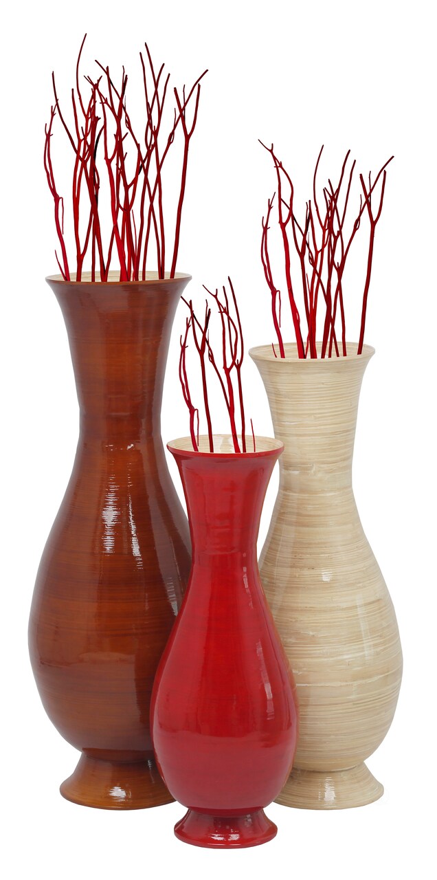 Tall Modern Decorative Floor Vase: Handmade, Natural Bamboo Finish, Contemporary Home Décor, Handcrafted Bamboo, Elegant Interior Design, Bamboo Craftsmanship, Statement Piece for Modern Spaces